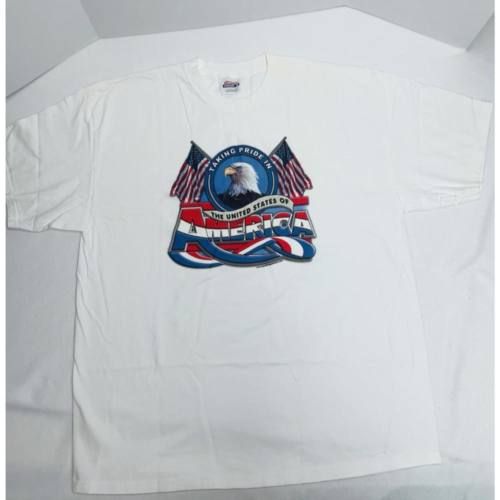 XL Hanes Comfort T Taking Pride United States of America T-Shirt Eagle Flag 2005